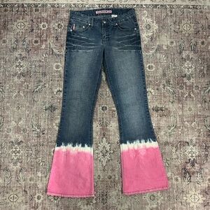 Mudd psychedelic dip-dyed flare jeans